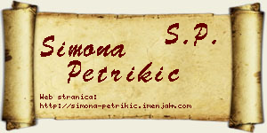 Simona Petrikić vizit kartica